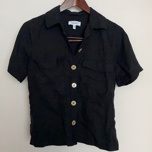 & Other Stories the Black Button Up Short Sleeve